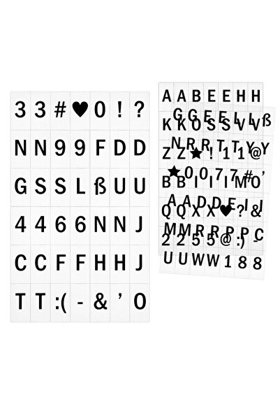 KWmobile Σετ 126 Γραμμάτων, Αριθμών, Συμβόλων (41057) για Φωτοκουτιά A5 (Μαύρο)