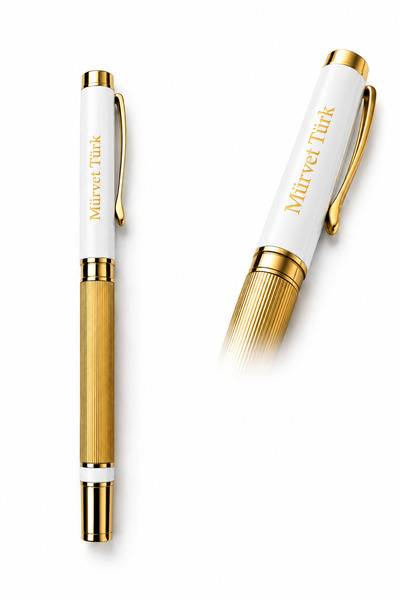 Beyaz Gold Kişiye Özel Metal Roller Kalem