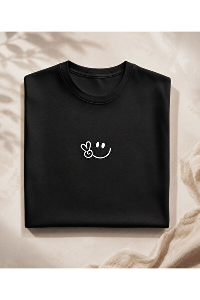 ASELİNDA Unisex Smile Printed Design Tshirt - Family T-Shirt