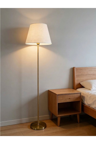 co arma Modern Fabric Shade Floor Lamp for Bedroom and Living Room