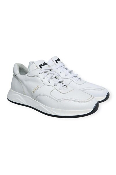 FRANCO CALVANI White Color Lace-Up Genuine Leather Men's Shoes