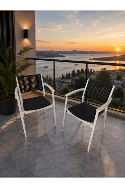 ZİYNET HOME Nergis Çay Kahve Seti 80x80 Kare Balkon Bistro Masa Seti 2 Kişilik Bahçe Teras Seti