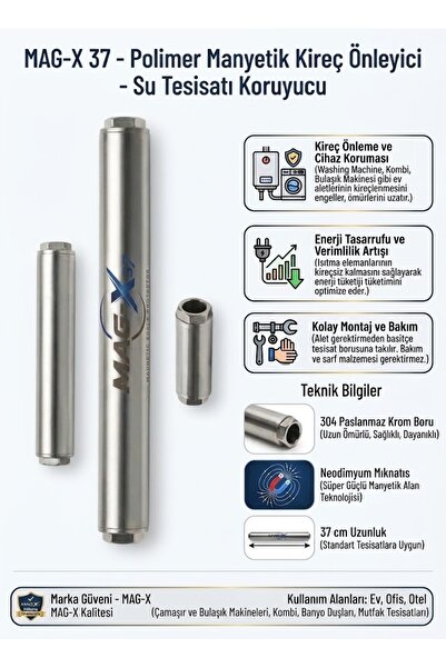 Magnetix Manyetik Kireç Önleyici MAG-X 20 A+++ Güneş Enerjisi - Çay Kazanı- Kombi Modeli