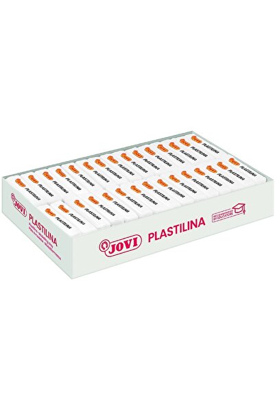 Jovi Plastilina pentru modelaj, cutie cu 15 buc, 50g, alba,