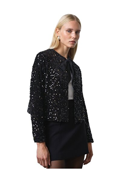 French Connection Women Monet Sequin Tie Cardigan