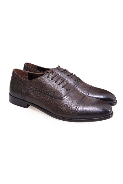 FRANCO CALVANI Brown Lace-Up Genuine Leather Men's Shoes