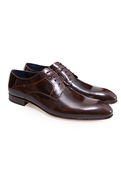 FRANCO CALVANI Tan Color Lace-Up Genuine Leather Men's Shoes