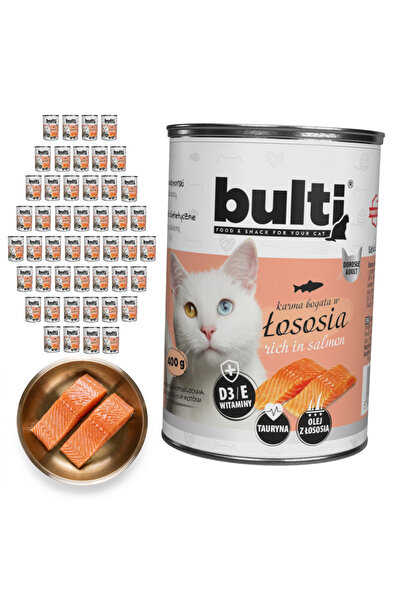 Bulti Hrană umedă completă pentru pisici, bogată în somon, conservă 48x400g