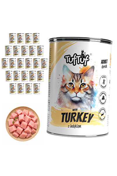 Tuf Tuf TufTuf hrană umedă completă pentru pisici cu curcan, Pate, la conserv...
