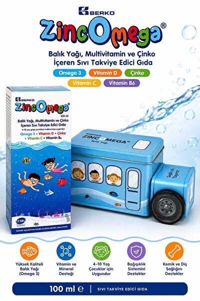 Genel Markalar Zincomega omega 3 Balık Yağı 100ml oyuncak araba hediyeli