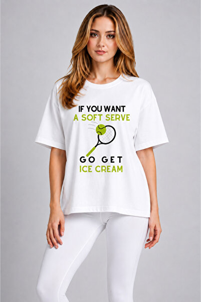VODEXA Unisex Oversize Tennis Printed T-Shirt 100% Cotton Tennis Themed Comfo...