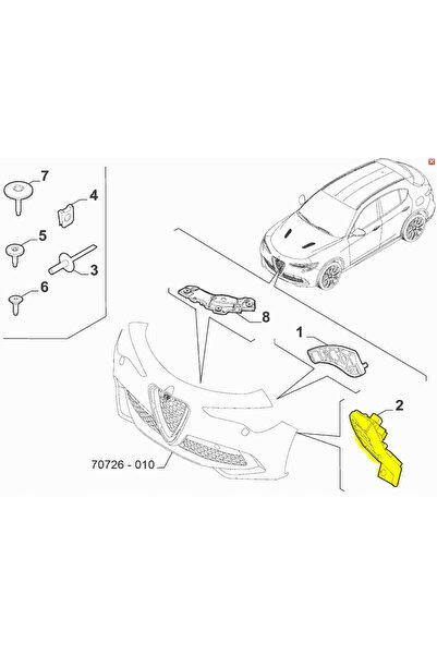 NO BRAND Alfa Romeo OE 50556438 glisor bară de protecție față