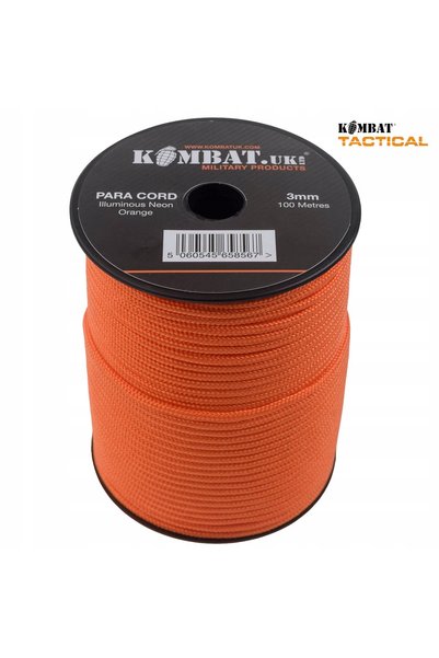 NO BRAND Paracord Coardă de Parașută 3 mm Kombat UK Rolă 100m Portocaliu