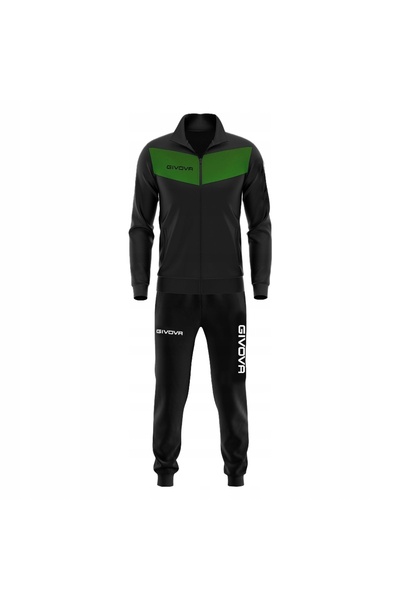 Givova Set sportiv de fotbal pentru bărbați, hanorac și pantaloni, Triacetat