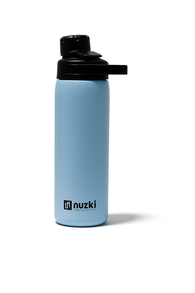 nuzki 1000ml Hot & Cold Bottle | Double Wall Steel | Flip-Top Sports Lid