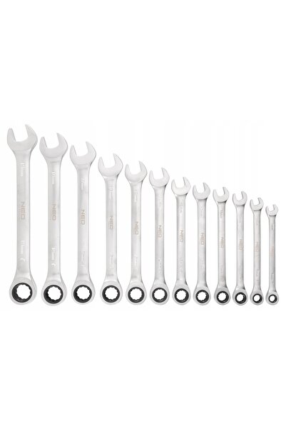 NEO Tools Set de chei combinate cu clichet, 8-19 mm, 12 piese NEO