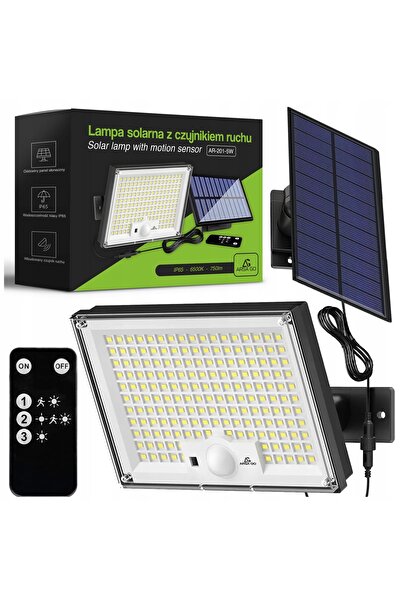 NO BRAND Lampă solară LED de 300W cu panou separat, cu senzor de mișcare și f...