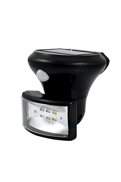 Polux Lampă solară LED de perete 5W cu senzor, negru, lumină rece