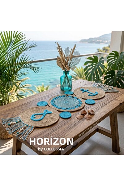 CollessiaHome HORİZON COLLECTİON Κάλυμμα τραπεζιού/τραπεζάκι σαλονιού από άχυ...
