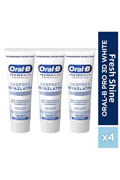 Oral-B Pro 3D White Advanced Express Whitening Fresh Shine Toothpaste 75 ml X...