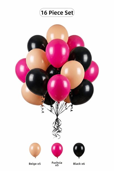 BALOMİS Graduation Balloon Set Black Skin Color 16 Pieces University Celebrat...