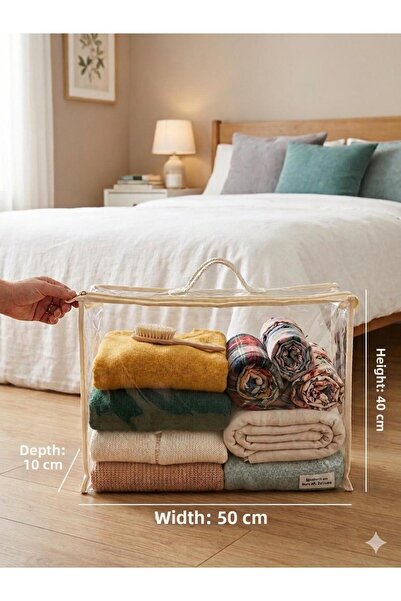LOTUSEIN Κουτί αποθήκευσης 50x40x10 Διαφανές Κουτί Αποθήκευσης Κάτω από τον Κ...