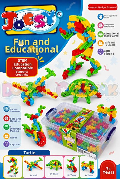 Doğan Oyuncak Dünyası Joesy Educational Block Game 600 Pieces - Toy Lego Set ...