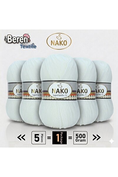 NAKO Süperlambs25 - 5-Pack - 100Gr/200M - Hand Knitting Yarn - Scarf Vest Swe...