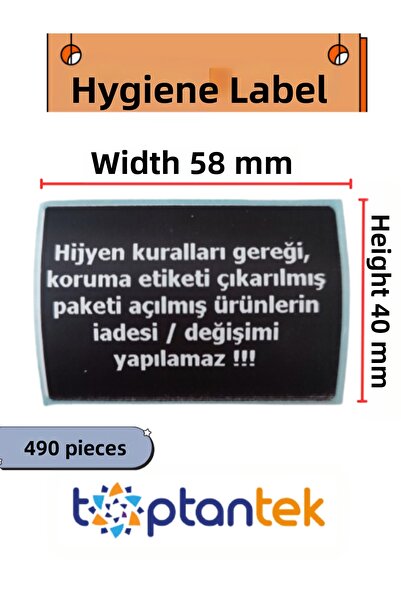 TOPTANTEK Hygiene Label Protection Tape Total 490 Pieces Black and White
