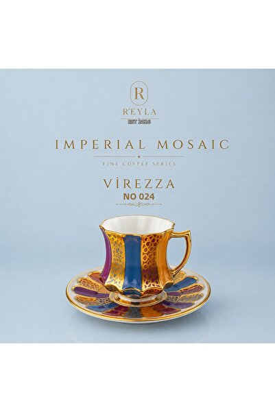 R-EYLA R'Eyla Virezza Collection 24K Gold Detailed Premium Turkish Coffee Cup...