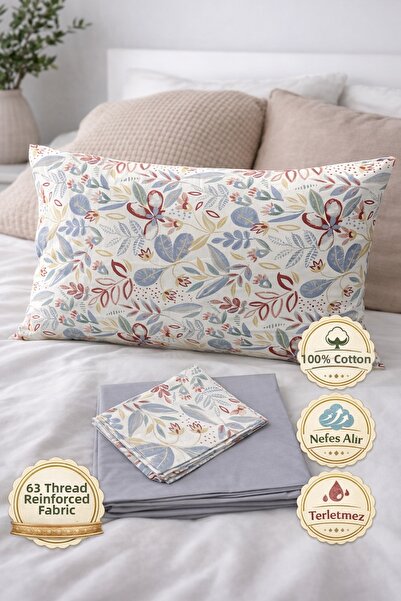 DOĞA EV TEKSTİLİ Doğanın Tüm Renkleri Ranforce Bed Sheet Set Double Size With...