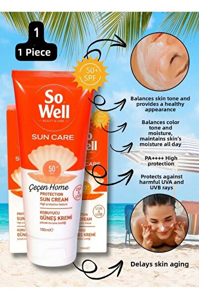 ÇEÇEN HOME (1 Piece) Anti-Blemish Protective Sunscreen for All Skin Types Uva...