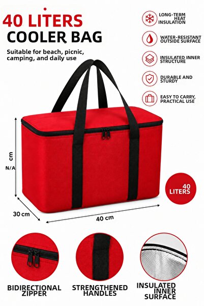 Timburly Geantă termoizolantă de 40 de litri, izolată, pentru picnic, camping...