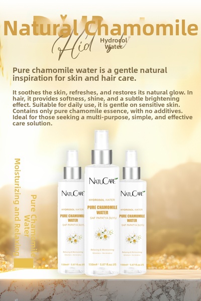 NatuCare Pure Chamomile Water Hair Brightener, Shine Enhancing Effect, Relaxing Moisture Support Hair and Skin Tonic 100% Herbal 150ml Set of 2