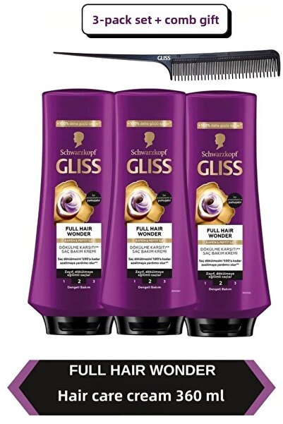 Gliss بلسم نيوتريبالانس ريبير المضاد لتساقط الشعر 360 مل 3 عبوات
