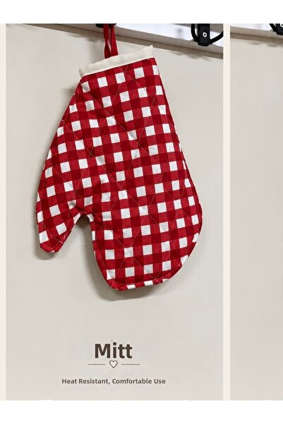 GÖKDAĞ BEDDING Handmade Water-Repellent Oven Mitts – Premium Vintage Plaid De...