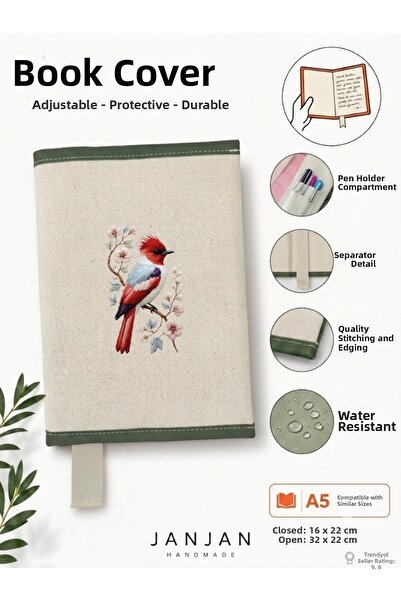 JANJAN Natural Fabric Book Cover,Washable Book Cover,Book Protector,32X22 cm ...