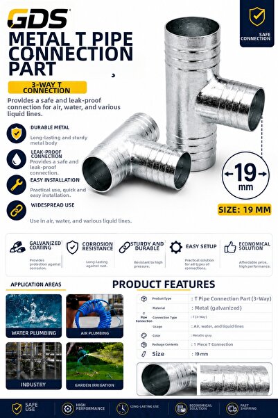 GENERAL Gds 19 mm Hose t Fitting with 3 Outlets