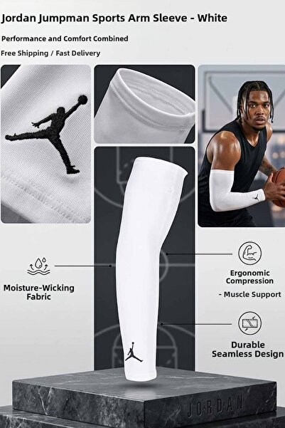 Nike Jordan Jumpman Manșon sportiv negru/alb - Manșon de susținere musculară ...