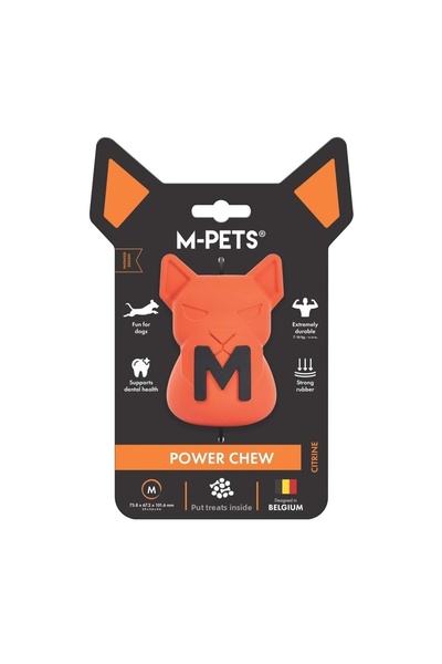 M-PETS Power Chew Rubber Dog Treat Toy Citrine (m)