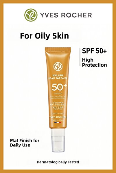 Yves Rocher 40ml Spf 50+ Anti-Oil Face Sunscreen Anti-Blemish Matte Finish Uv...