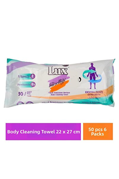 LUX منشفة تنظيف جسم المريض 22 × 27 سم 50 قطعة × 6 عبوات