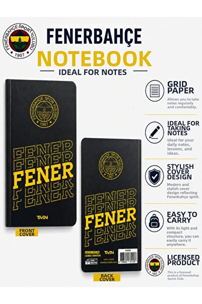Fenerbahçe License-Protected New Season Notebook Fenerbahce Striped Interior ...