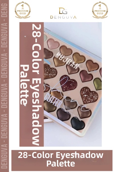 Denguva # Shadow Palette Pearlescent Shine Heart Design 56 Colors Professiona...