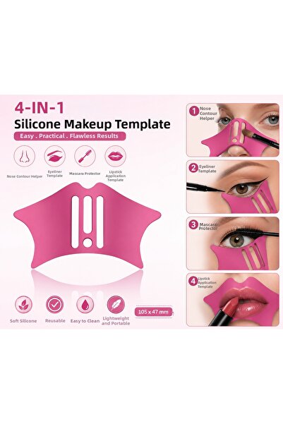 Beauty Box Șablon de machiaj din silicon 4 în 1 – Conturarea nasului, Eyeline...