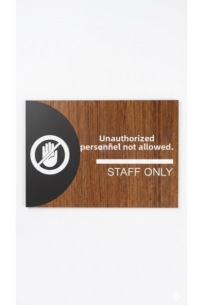 Aldebaran Reklam Staff Only Sign Wooden Mdf Staff Only Warning Sign Workplace...