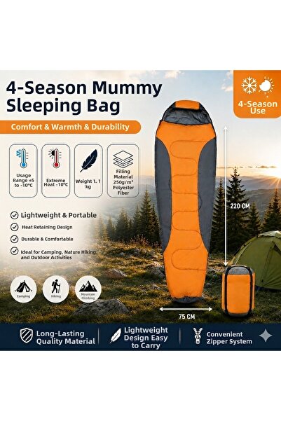 Begin Power 4 Season Mummy Type Sleeping Bag -10 ° C Comfortable Camping Slee...