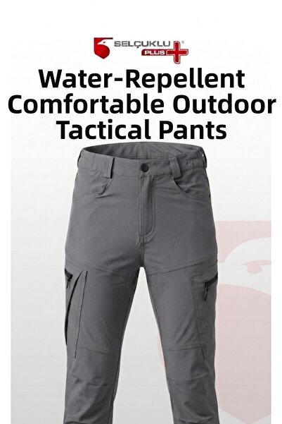 Selçuklu Plus Outdoor Tactical Pants with Water Repellent Feature, Zipper Poc...