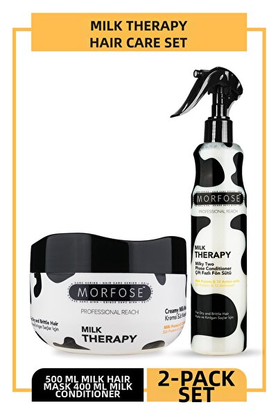 Morfose Milk Therapy Dual Phase Blow Dry Milk 400 ml Milk Therapy Mask 500 ml