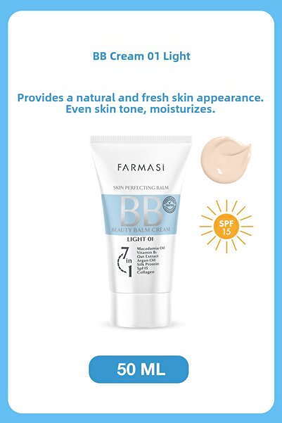 Farmasi Bb Cream |   01 Light Light Tone Spf 15 Moisturizing Matte Finish Ski...